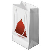 Rood kerstboompapier klein cadeauzakje (Voorkant Gekanteld)