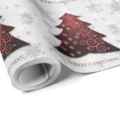 Rood kerstboompapier met rode kerstboom cadeaupapier (Rol Hoek)