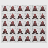 Rood kerstboompapier met rode kerstboom cadeaupapier (Vlak)
