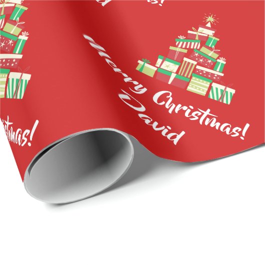 Rood kerstboompapier voor de kerstboom cadeaupapier (Rol Hoek)