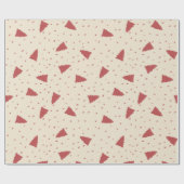 Rood kerstboompatroon | Minimaal handgetekend Cadeaupapier (Vlak)