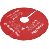 Rood kerstboomrok met Santa sleigh ride Kerstboom Rok (Gekanteld)