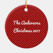 Rood kerstboomrond Ornament (Achterkant)