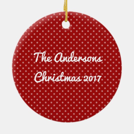 Rood kerstboomrond Ornament (Achterkant)