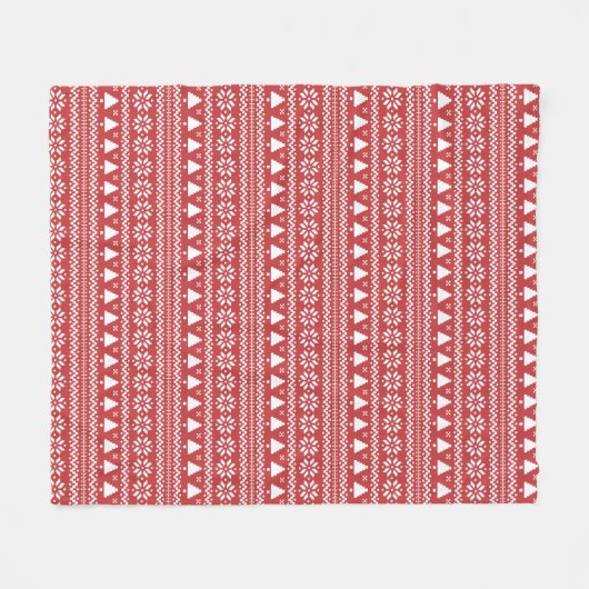 Rood kerstboomschilderpatroon fleece deken (Voorkant (Horizontaal))