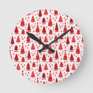 Rood kerstboomschildertje ronde klok