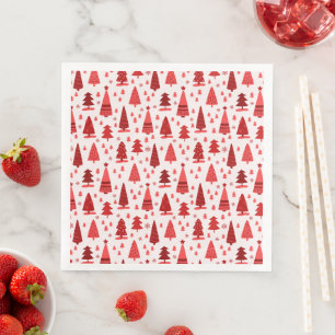 Rood kerstboomschildertje servet