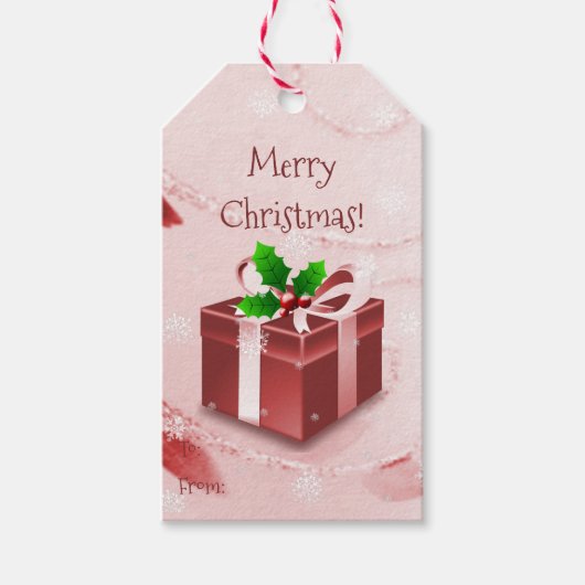 Rood kerstcadeau cadeau Label Cadeaulabel (Voorkant)