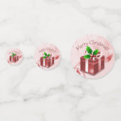 Rood kerstcadeau Confetti (Achterkanten)