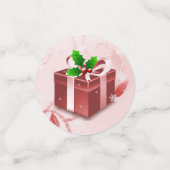 Rood kerstcadeau Confetti (Kleine voorkant)