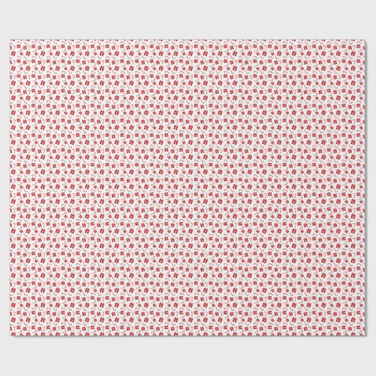 Rood Kerstcadeau en Candy Cane Pattern Cadeaupapier (Vlak)