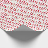 Rood Kerstcadeau en Candy Cane Pattern Cadeaupapier (Hoek)