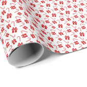 Rood Kerstcadeau en Candy Cane Pattern Cadeaupapier (Rol Hoek)