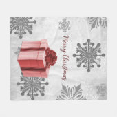 Rood kerstcadeau feestdag fleece deken (Voorkant (Horizontaal))