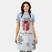 Rood kerstcadeau-feestdag Schort (Gedragen)