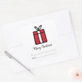 Rood kerstcadeau-feestdag Sticker (Envelop)