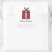 Rood kerstcadeau-feestdag Sticker (Tas)