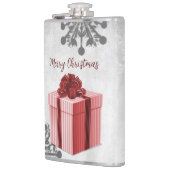 Rood kerstcadeau feestmaal heupfles (Links)