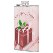 Rood kerstcadeau heupfles (Links)