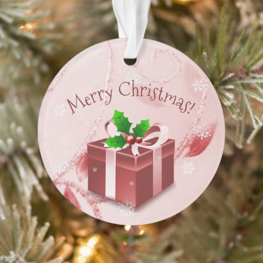 Rood kerstcadeau Ornament (Boom)