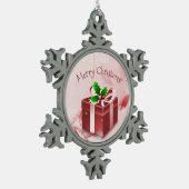 Rood kerstcadeau Ornament (Links)