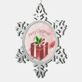 Rood kerstcadeau Ornament (Rechts)