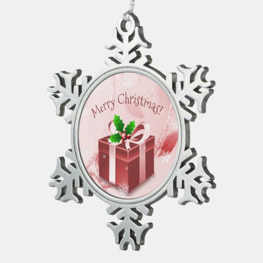 Rood kerstcadeau Ornament (Rechts)