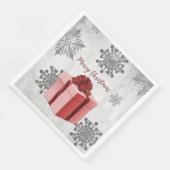Rood kerstcadeaubericht — Napkin Servet (Hoek)