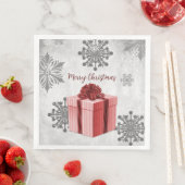 Rood kerstcadeaubericht — Napkin Servet (Insitu)