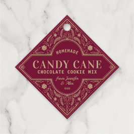 Rood kerstcadeaulabel Cookie Bedankjes Labels