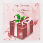 Rood kerstcadeaulabel labels (Design 1)