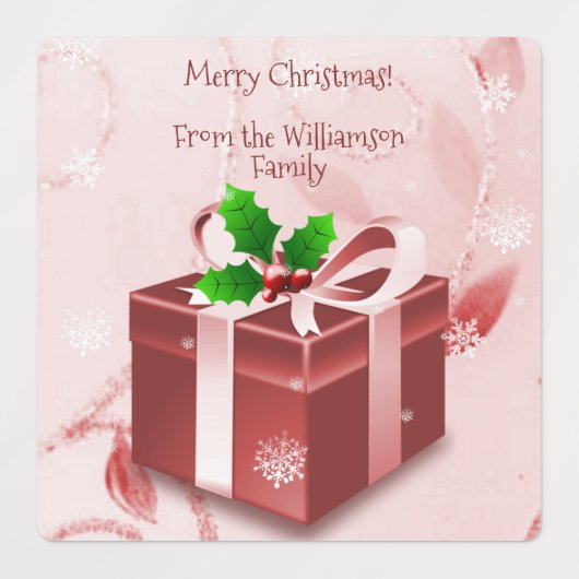 Rood kerstcadeaulabel labels (Design 1)