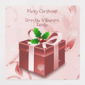 Rood kerstcadeaulabel labels (Design 2)