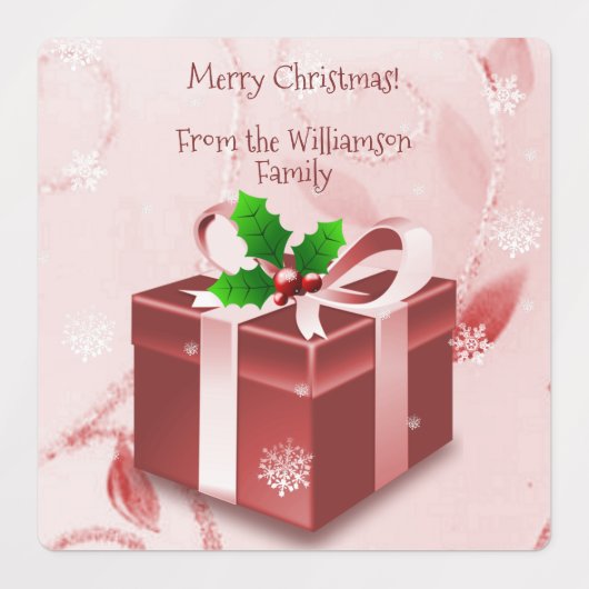 Rood kerstcadeaulabel labels (Design 2)