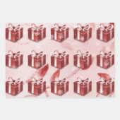 Rood kerstcadeaupapier inpakpapier vel (Voorkant 3)