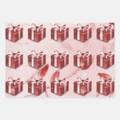 Rood kerstcadeaupapier inpakpapier vel (Voorkant 2)