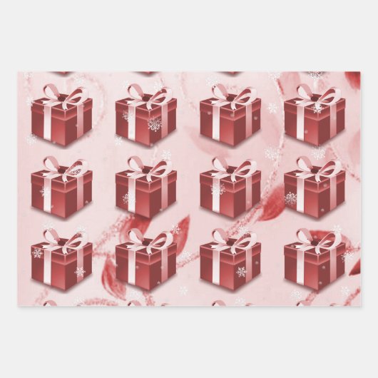 Rood kerstcadeaupapier inpakpapier vel (Voorkant)