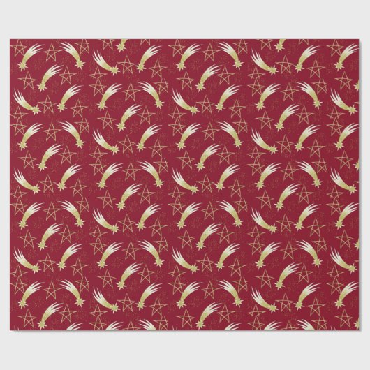 Rood kerstcadeaupapier met wieltjes en faux glitte cadeaupapier (Vlak)