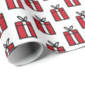 Rood kerstcadeaupapier voor feestdagen cadeaupapier (Rol Hoek)