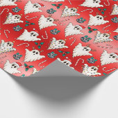 Rood kerstcadeaupapier voor gothische marmering cadeaupapier (Hoek)