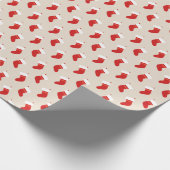 Rood kerstcadeaupatroon, verpakt papier (Hoek)