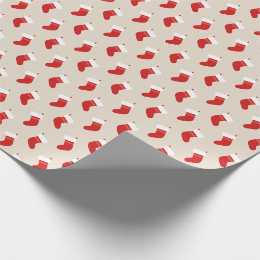 Rood kerstcadeaupatroon, verpakt papier (Hoek)