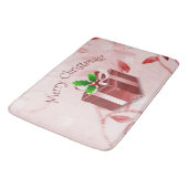 Rood kerstcadeautje Bath Mat (Gekanteld)