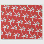 Rood kerstcadeautje met roodbaars cadeaupapier (Vlak)