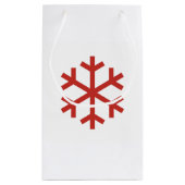 Rood kerstcadeautje met snowflake klein cadeauzakje (Achterkant)