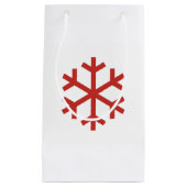 Rood kerstcadeautje met snowflake klein cadeauzakje (Voorkant)