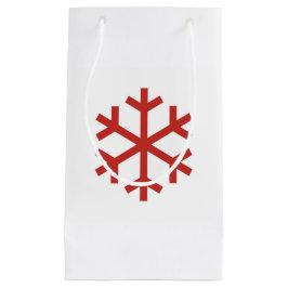 Rood kerstcadeautje met snowflake klein cadeauzakje