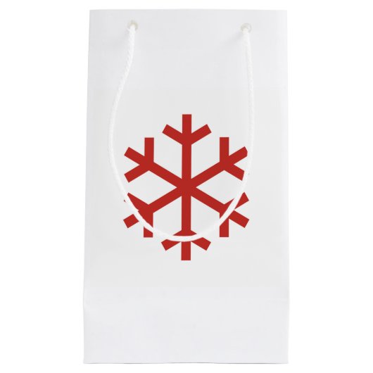 Rood kerstcadeautje met snowflake klein cadeauzakje (Voorkant)