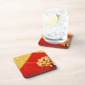 Rood kerstcadeautje onderzetter (Rechterzijde)