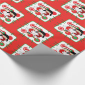 Rood kerstcadeautje voor kinderen Carolers Cadeaupapier (Hoek)